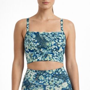 OFFLINE Printed Square Neck Sports Bra Blue Path